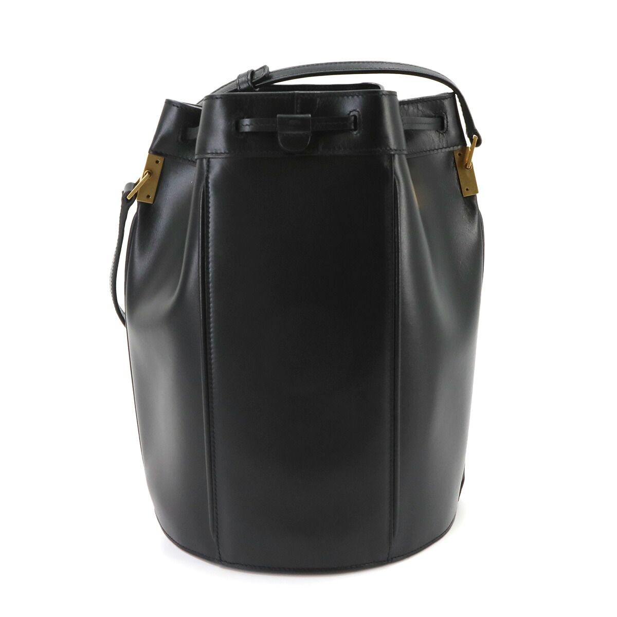 Saint Laurent Talisa Drawstring Shoulder Bag Leather Black Gold Thalitha — view 3