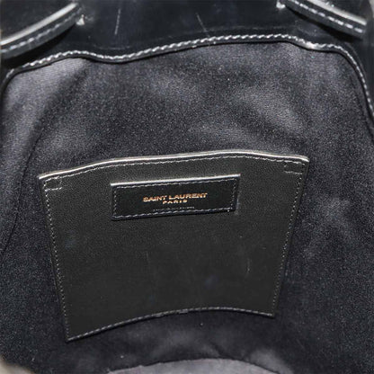 Saint Laurent Talisa Drawstring Shoulder Bag Leather Black Gold Thalitha — view 8