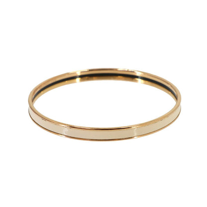 Hermes Uni Enamel Bangle Cream Rose Gold Bracelet — view 3