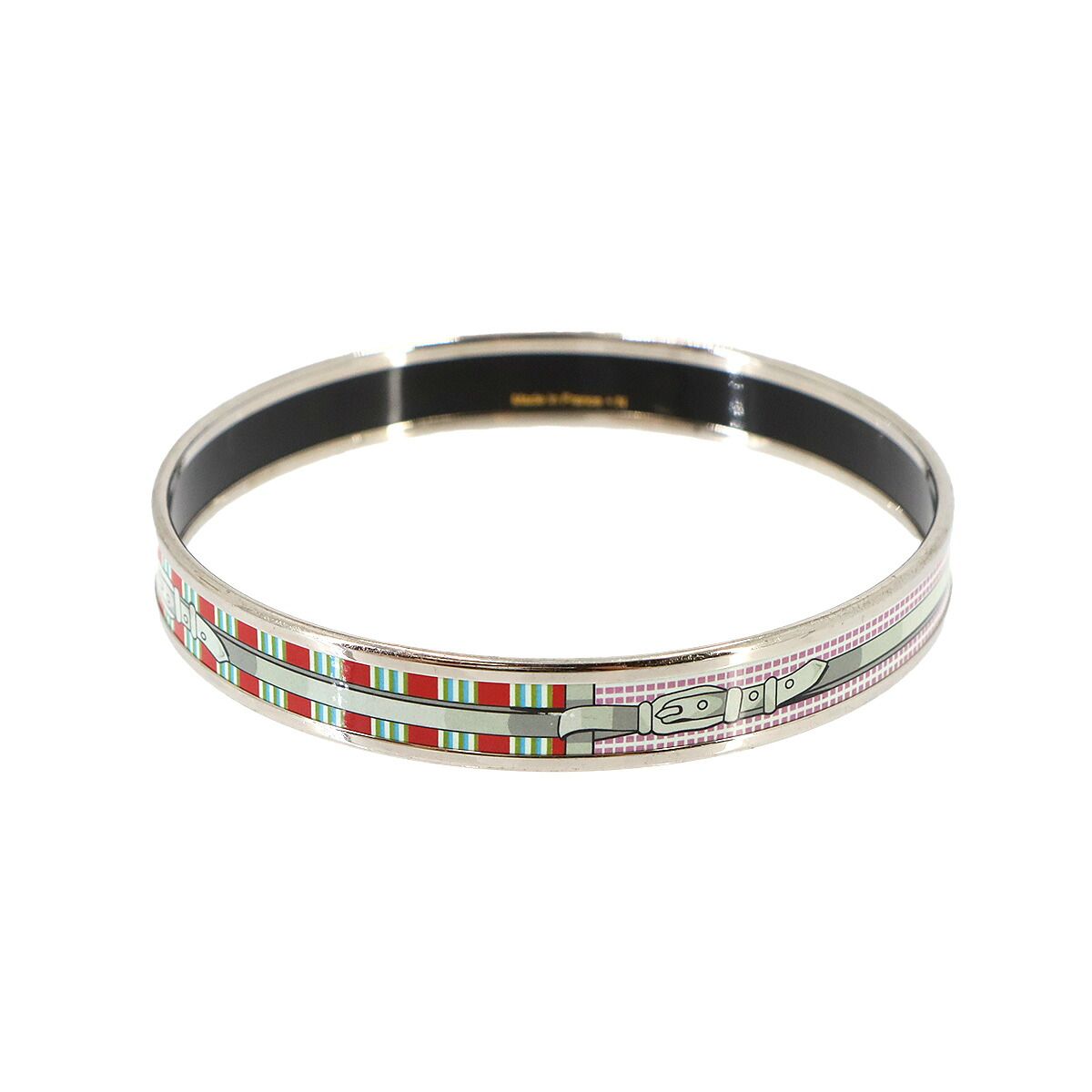 Hermes Enamel PM Bangle Bracelet Green Red Email PM — view 3
