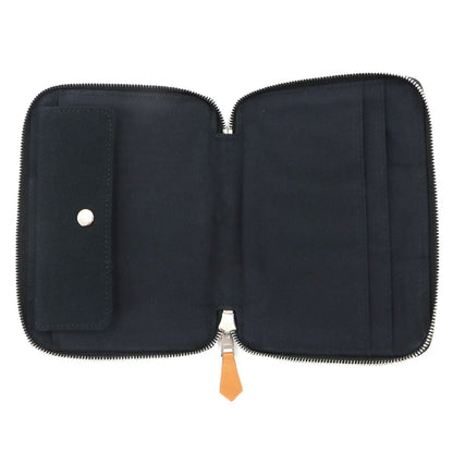Hermes Deauville Perth PM Zip Around Bifold Wallet Canvas Black Silver — view 6