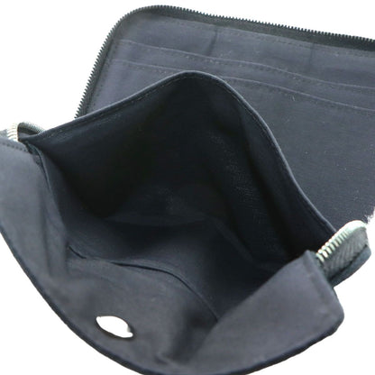 Hermes Deauville Perth PM Zip Around Bifold Wallet Canvas Black Silver — view 7