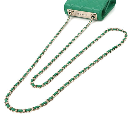 Chanel Trendy CC Quilted Chain Shoulder Bag Lambskin Green Gold — view 6