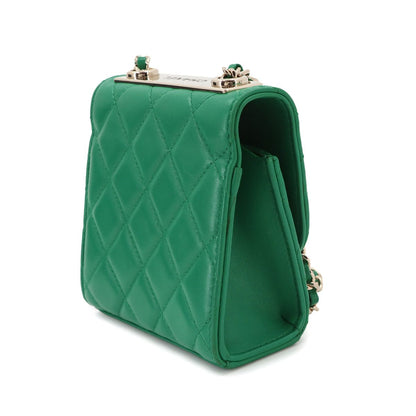 Chanel Trendy CC Quilted Chain Shoulder Bag Lambskin Green Gold — view 4