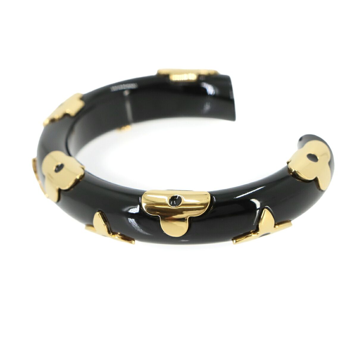 Louis Vuitton Jonke Daily Monogram Bangle Black Gold Bracelet — view 3