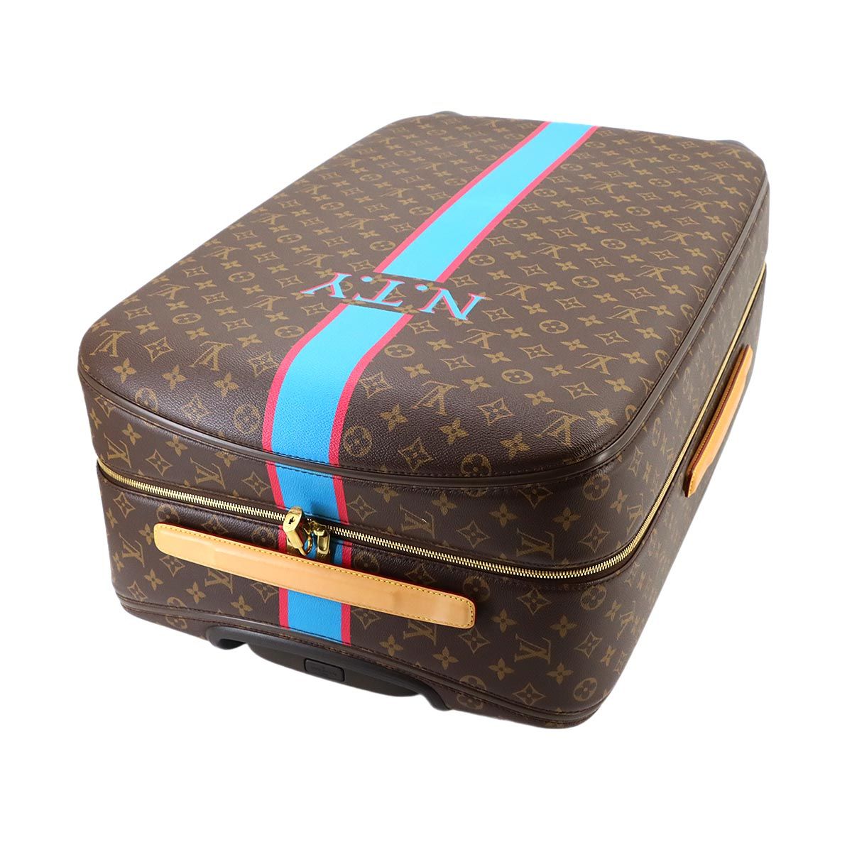 Louis Vuitton Montmonogram Zephyr 70 Carrie Bag Brown Gold — view 5