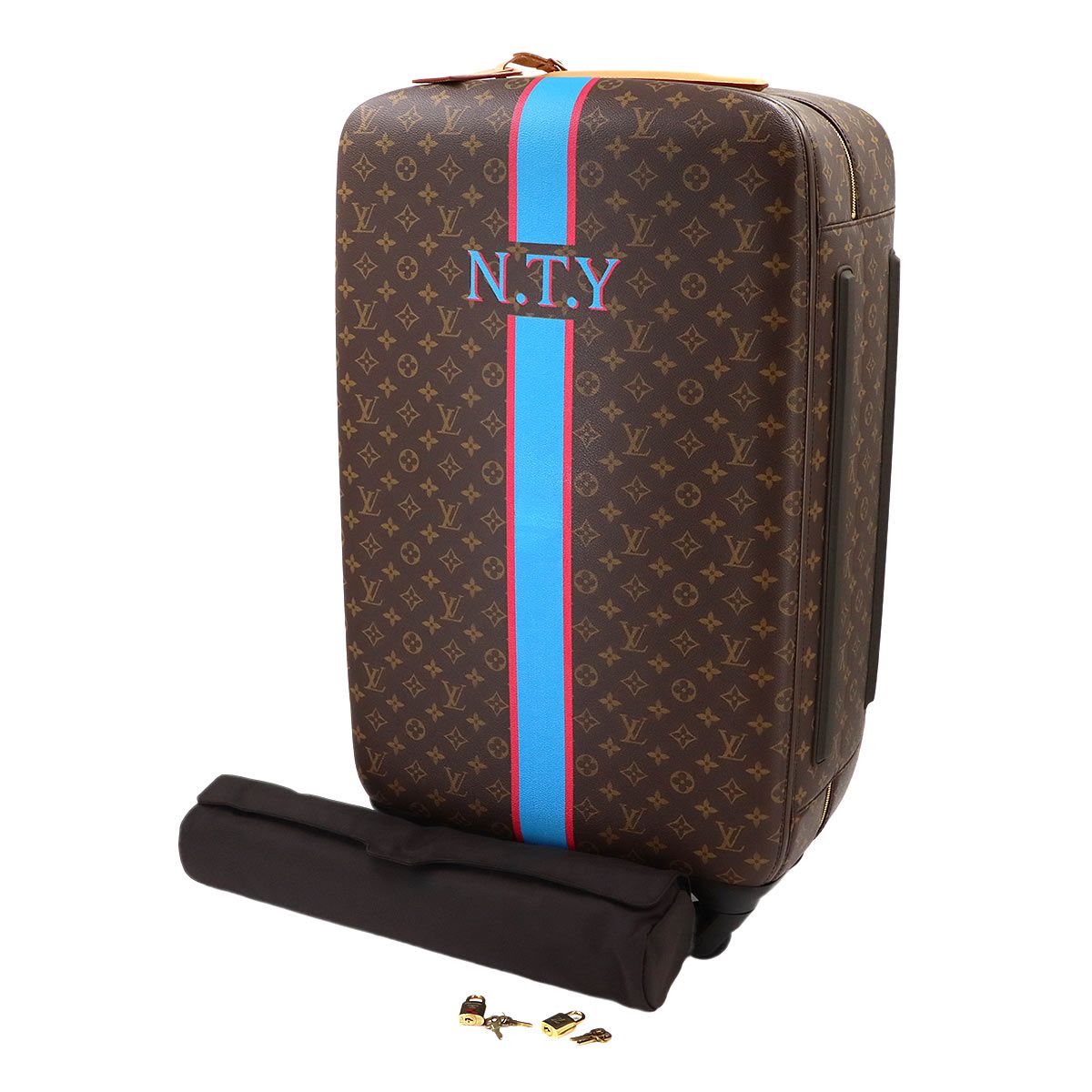 Louis Vuitton Montmonogram Zephyr 70 Carrie Bag Brown Gold — view 2