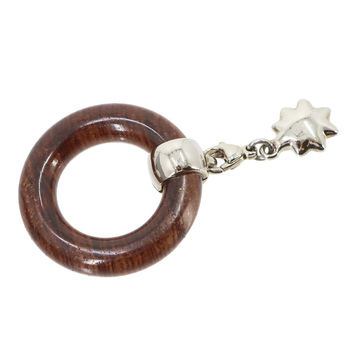 Hermes Scarf Ring Journey Through the Stars Exhibition Wood Silver Dark Brown — view 2