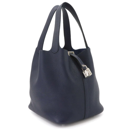 Hermes Picotin Lock 22 Hand Bag Taurillon Clemence Bleu Nuit MM — view 4