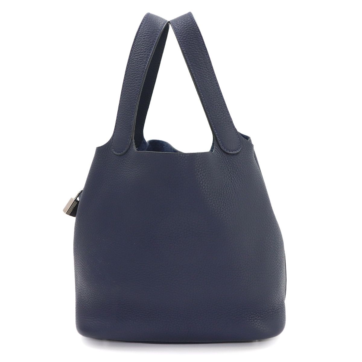 Hermes Picotin Lock 22 Hand Bag Taurillon Clemence Bleu Nuit MM — view 3
