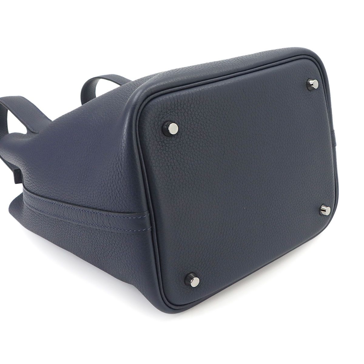 Hermes Picotin Lock 22 Hand Bag Taurillon Clemence Bleu Nuit MM — view 5