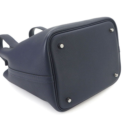 Hermes Picotin Lock 22 Hand Bag Taurillon Clemence Bleu Nuit MM — view 5