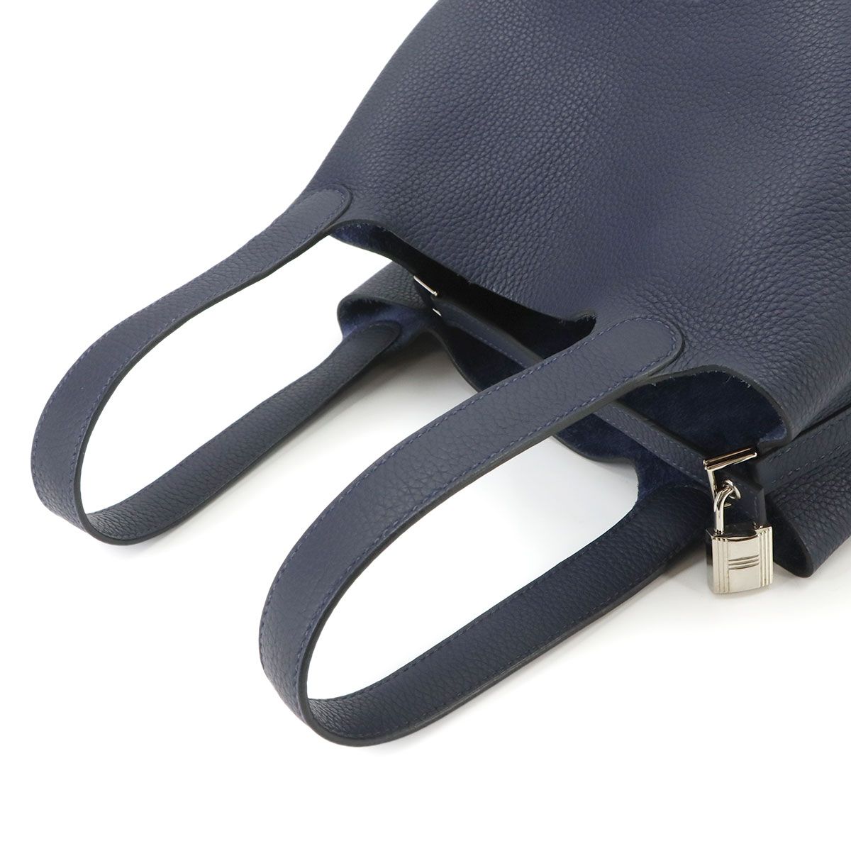 Hermes Picotin Lock 22 Hand Bag Taurillon Clemence Bleu Nuit MM — view 6