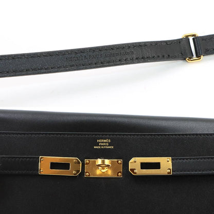 Hermes Kelly to Go Shoulder Wallet Bifold Box Calf Black — view 8