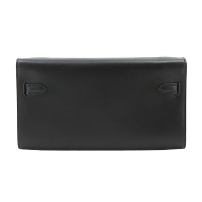Hermes Kelly to Go Shoulder Wallet Bifold Box Calf Black — view 3