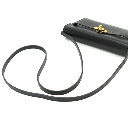 Hermes Kelly to Go Shoulder Wallet Bifold Box Calf Black — view 5