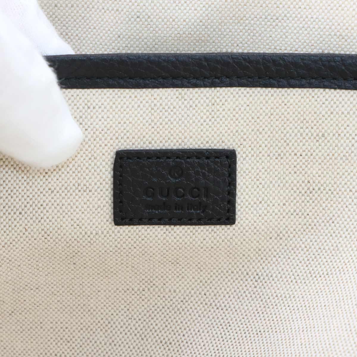 Gucci Jumbo GG Document Case Clutch Leather Black Silver — view 7