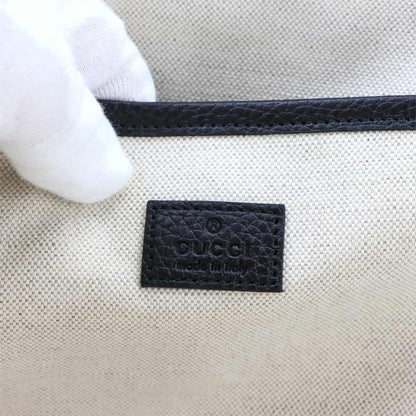 Gucci Jumbo GG Document Case Clutch Leather Black Silver — view 7