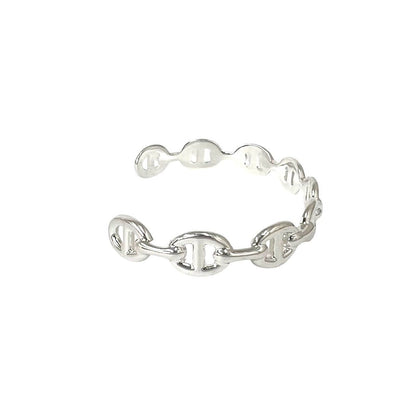 Hermes Enchainee Bangle 925 Sterling Silver Bracelet — view 5