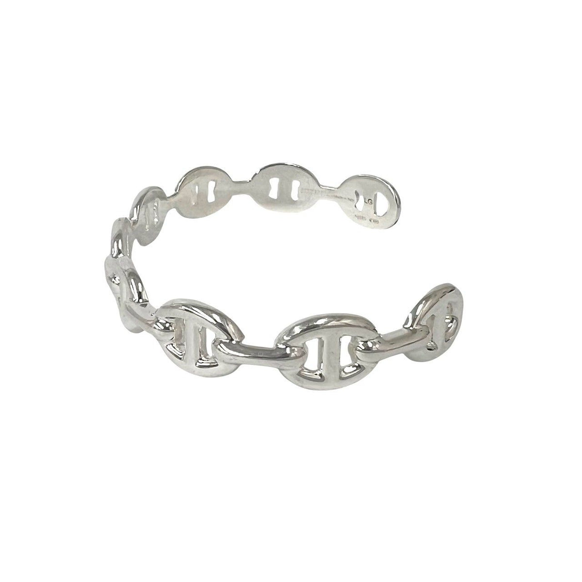 Hermes Enchainee Bangle 925 Sterling Silver Bracelet — view 4