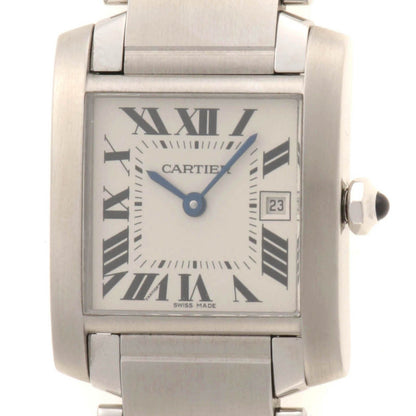 Cartier Tank Francaise MM Watch Stainless Steel White Ivory
