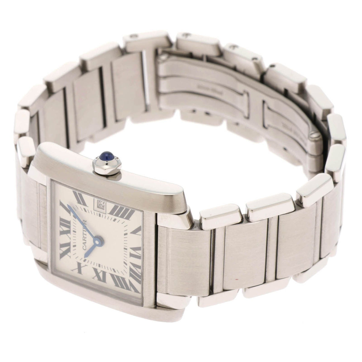 Cartier Tank Francaise MM Watch Stainless Steel White Ivory — view 3