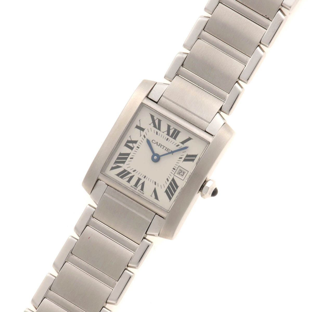 Cartier Tank Francaise MM Watch Stainless Steel White Ivory — view 2