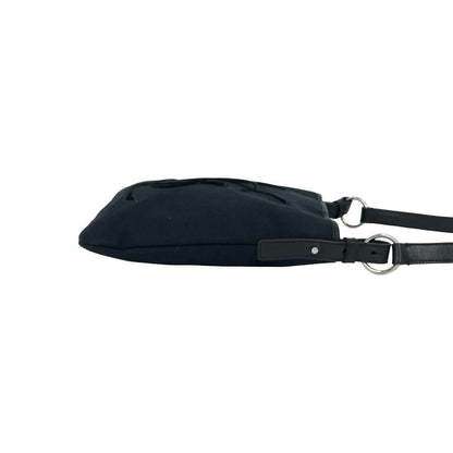Saint Laurent YSL Logo Canvas Leather Shoulder Bag Crossbody Black — view 6