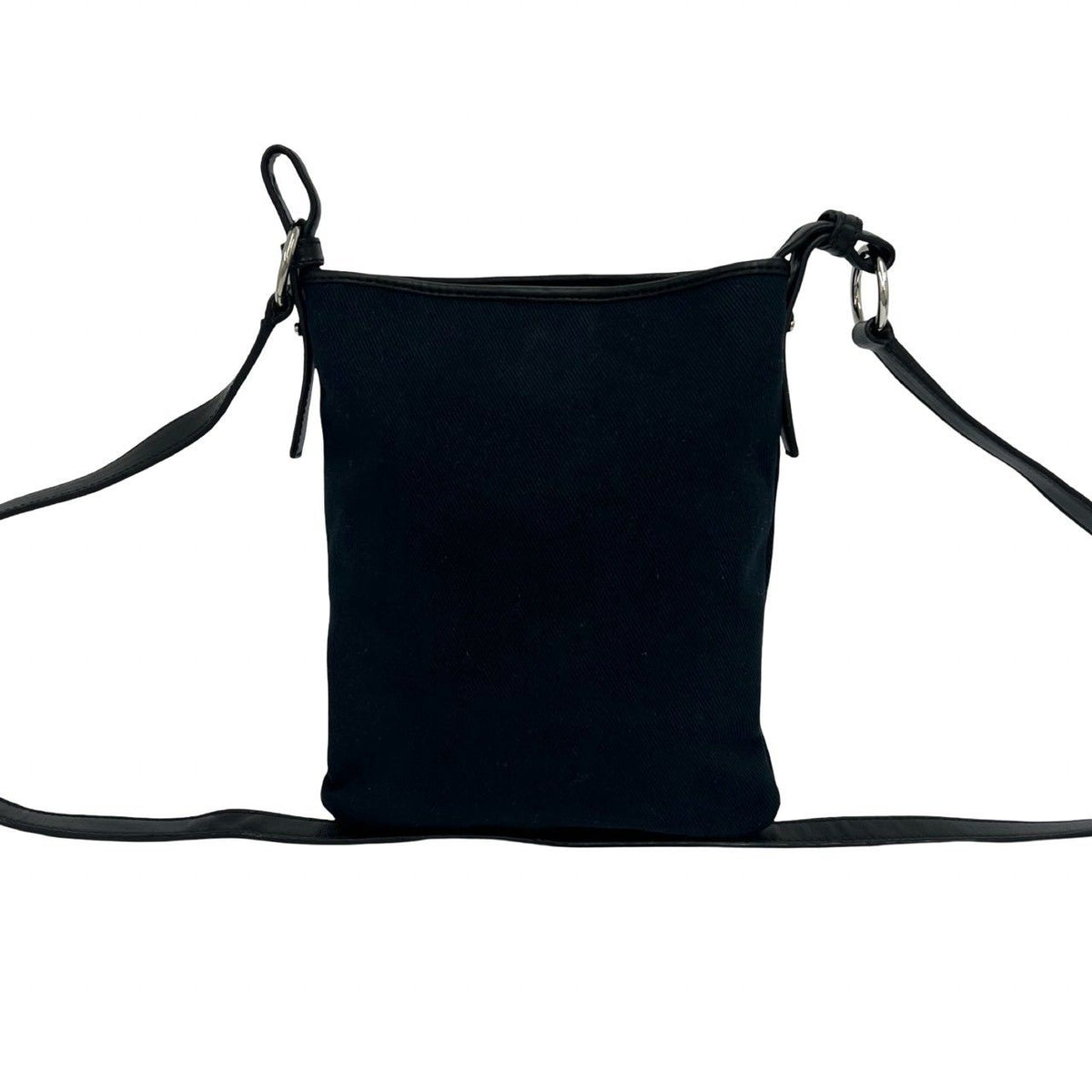 Saint Laurent YSL Logo Canvas Leather Shoulder Bag Crossbody Black — view 3