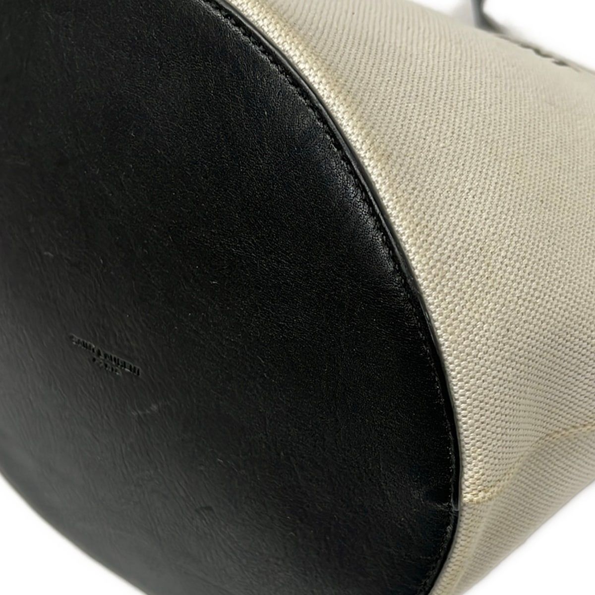 Saint Laurent Paris Shoulder Bag Rive Gauche Seau Ivory Black Leather — view 6