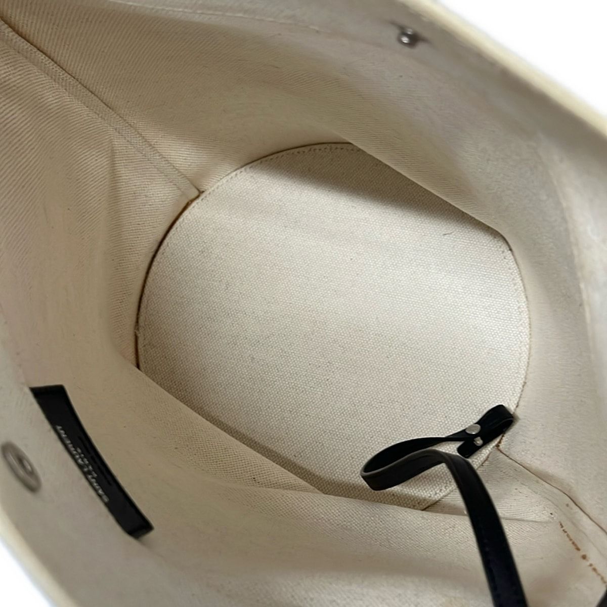 Saint Laurent Paris Shoulder Bag Rive Gauche Seau Ivory Black Leather — view 7
