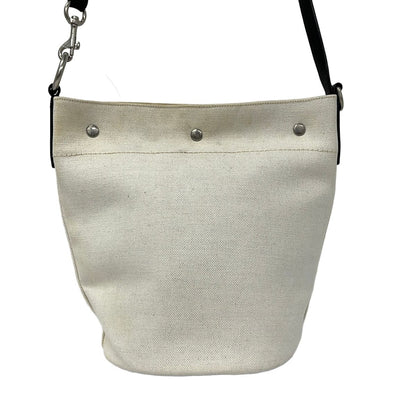 Saint Laurent Paris Shoulder Bag Rive Gauche Seau Ivory Black Leather — view 3