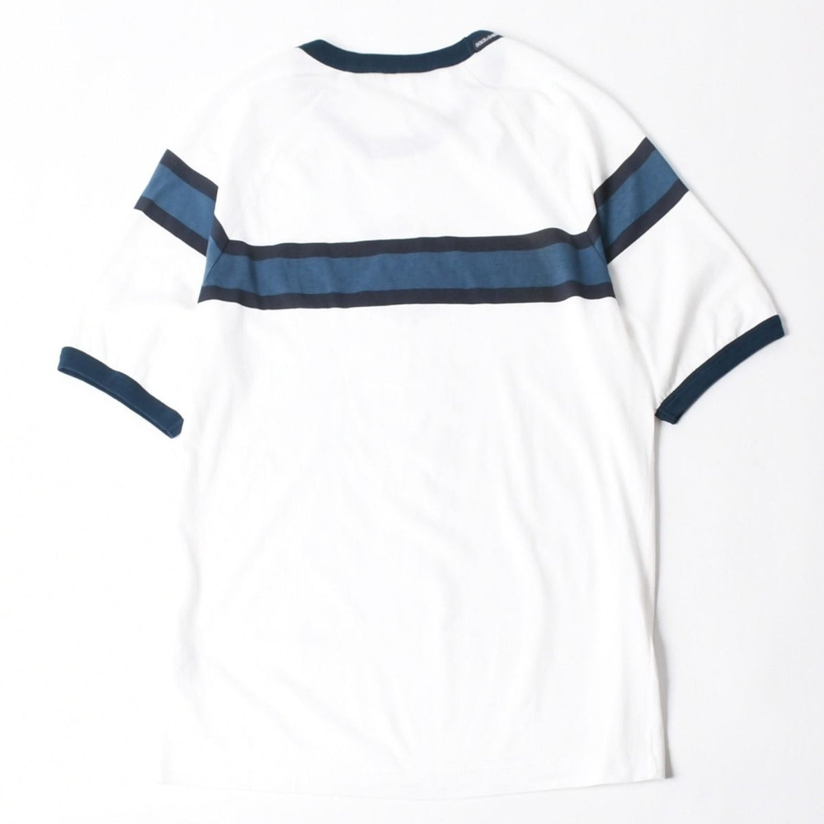 Dolce & Gabbana DG Logo Ringer T-Shirt Cotton White Navy — view 2