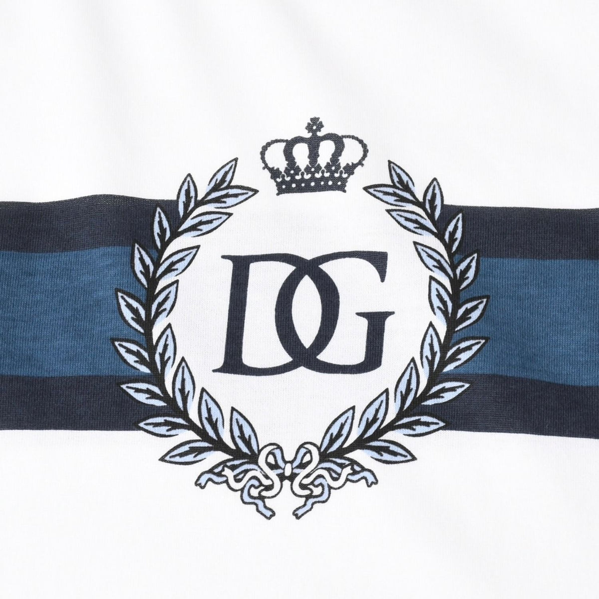 Dolce & Gabbana DG Logo Ringer T-Shirt Cotton White Navy — view 8