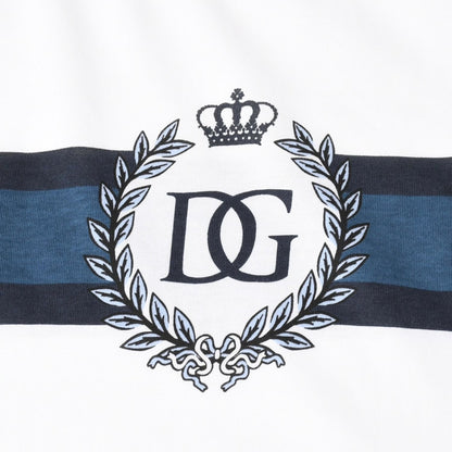 Dolce & Gabbana DG Logo Ringer T-Shirt Cotton White Navy — view 8