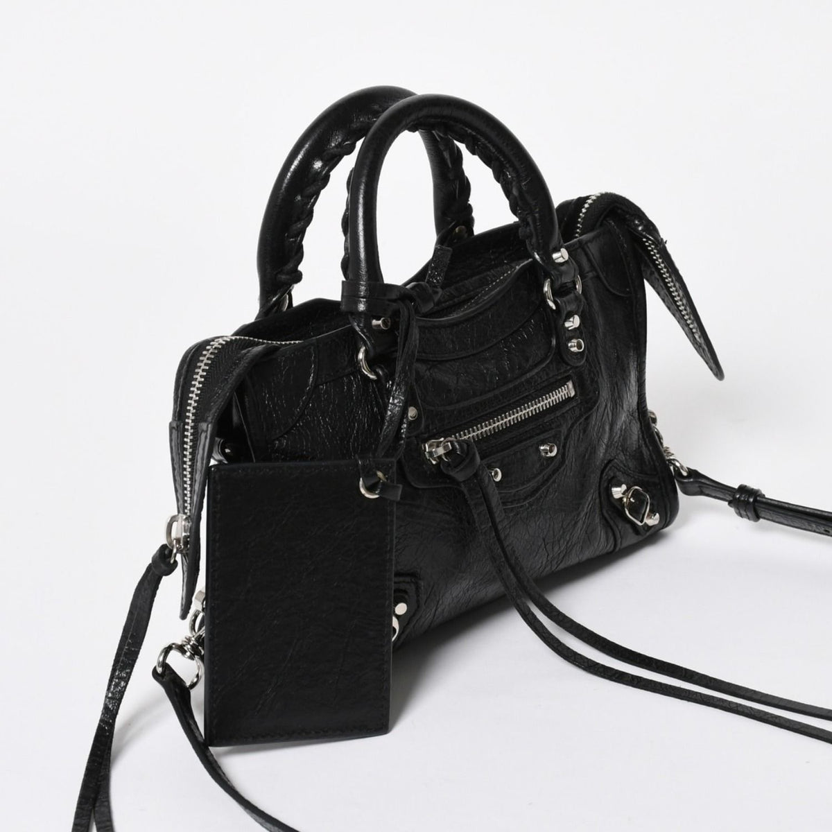 Balenciaga Le City Mini le 2-Way Shoulder Bag Black Silver — view 3
