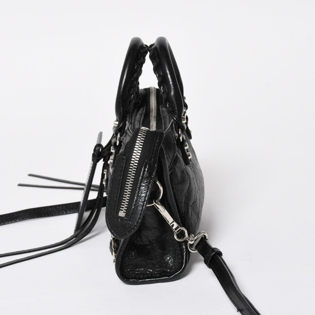 Balenciaga Le City Mini le 2-Way Shoulder Bag Black Silver — view 4