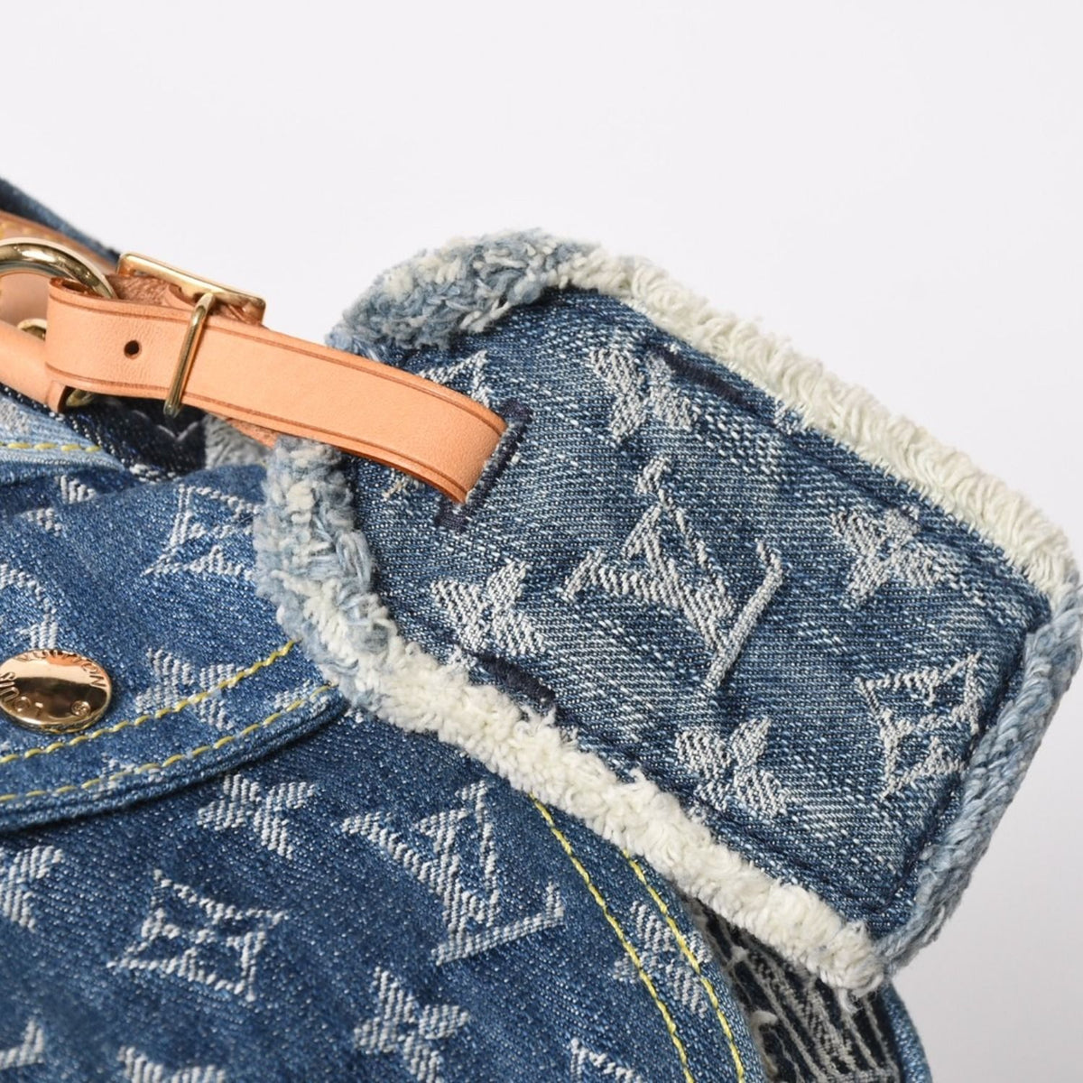 Louis Vuitton Speedy 30 Handbag Monogram Denim Patchwork Blue — view 8