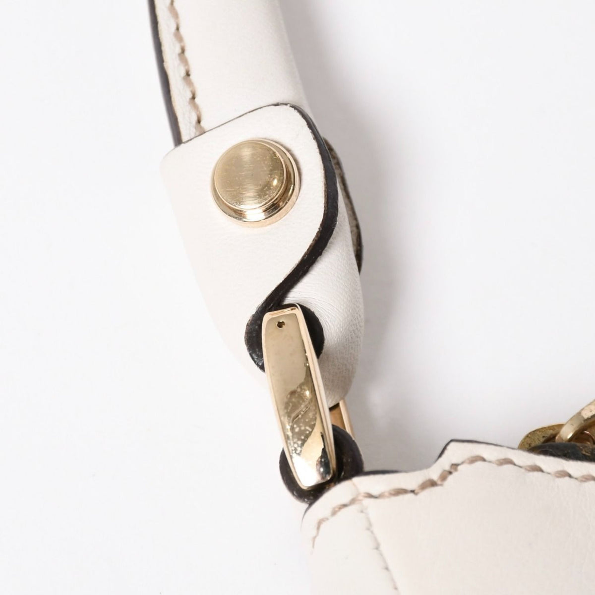Gucci Bag Handbag Abbey GG Canvas Leather White Beige Gold — view 6
