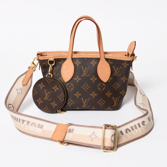 Louis Vuitton Neverfull BB 2-Way Shoulder Bag Monogram Brown Leather