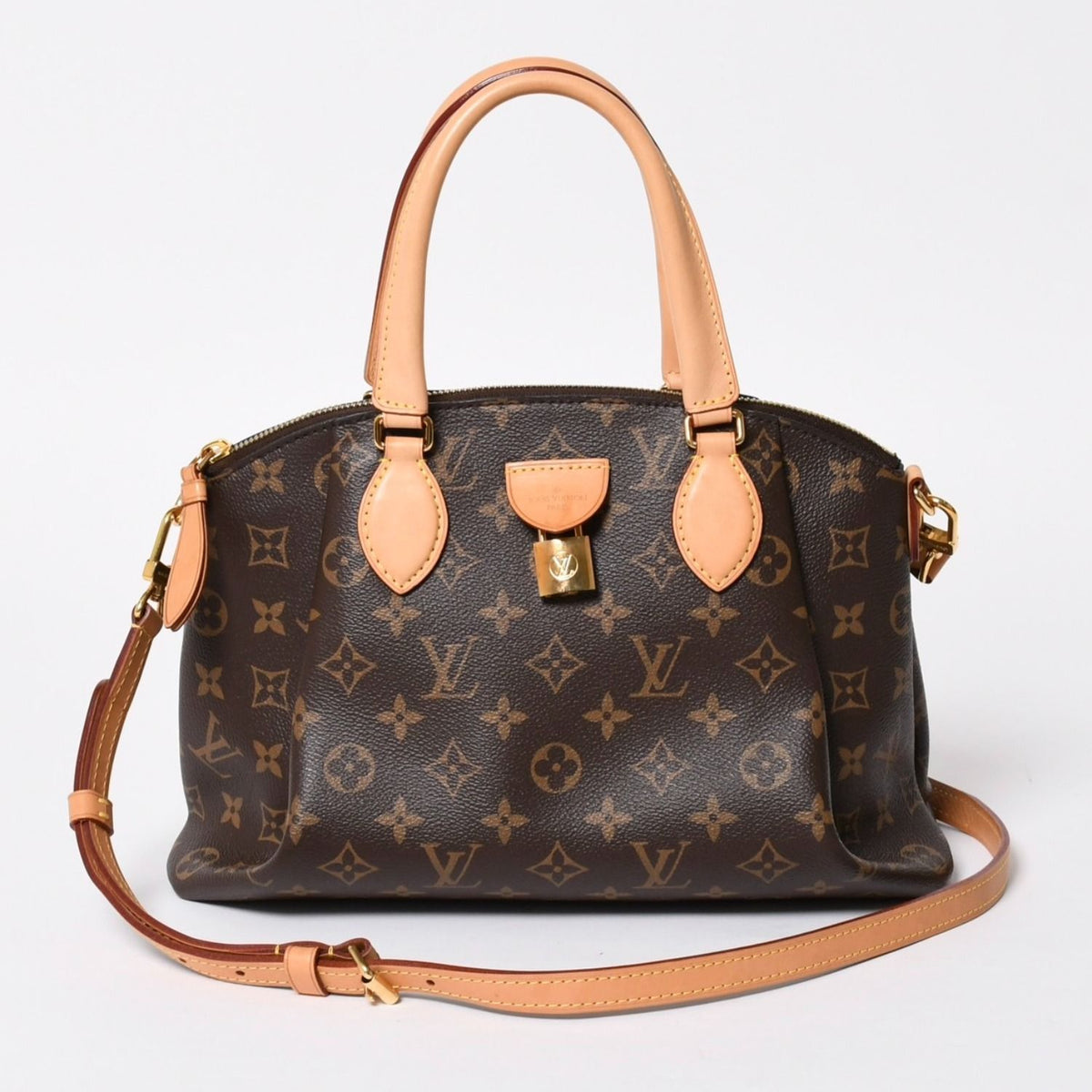 Louis Vuitton Handbag Rivoli PM Brown Gold Vachetta Leather