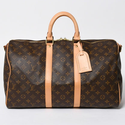 Louis Vuitton Boston Bag Keepall Bandouliere 45 Monogram Brown Gold