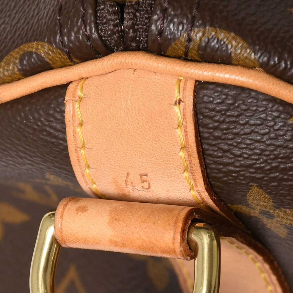 Louis Vuitton Boston Bag Keepall Bandouliere 45 Monogram Brown Gold — view 7