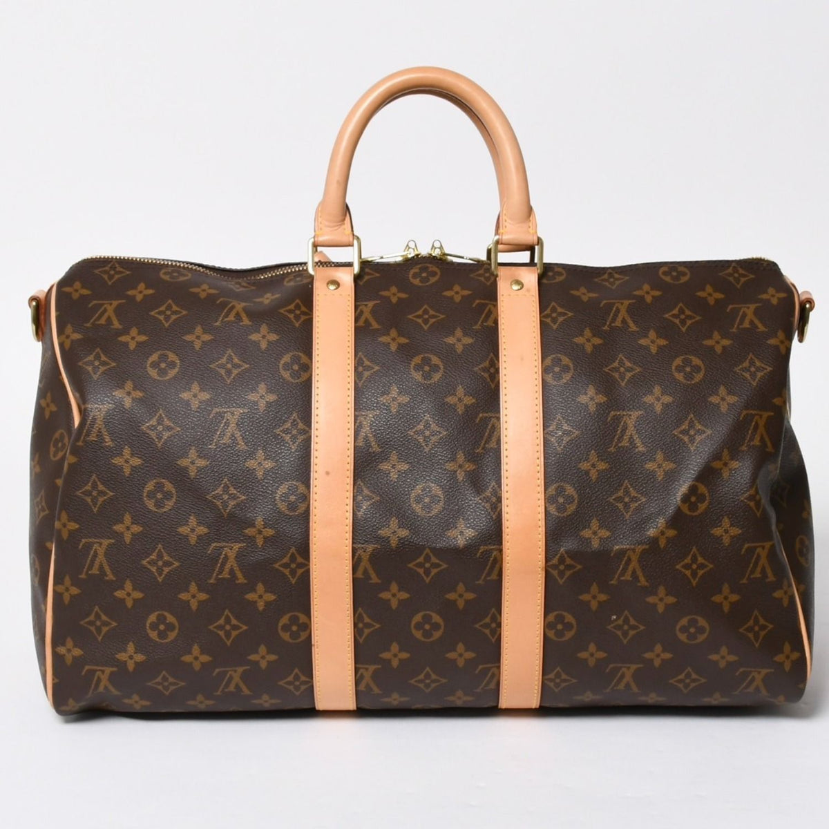 Louis Vuitton Boston Bag Keepall Bandouliere 45 Monogram Brown Gold — view 2
