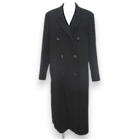 Loro Piana Verga Cashmere Chesterfield Long Black Base Double Button Lining 44