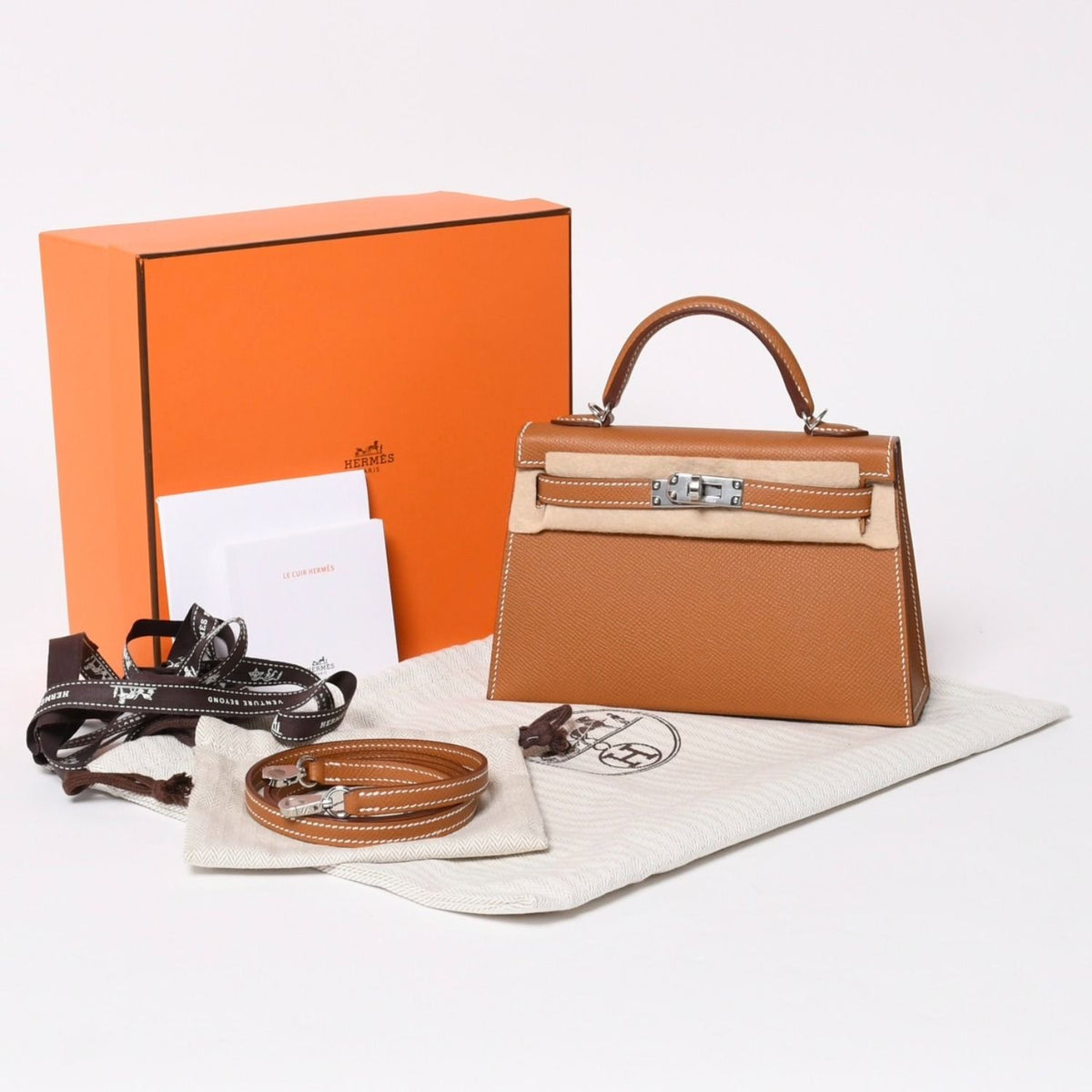 Hermes Mini Kelly 2 Mini Handbag Gold Silver