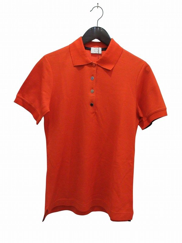 Hermes Polo Shirt Short Sleeve Double Ju Orange