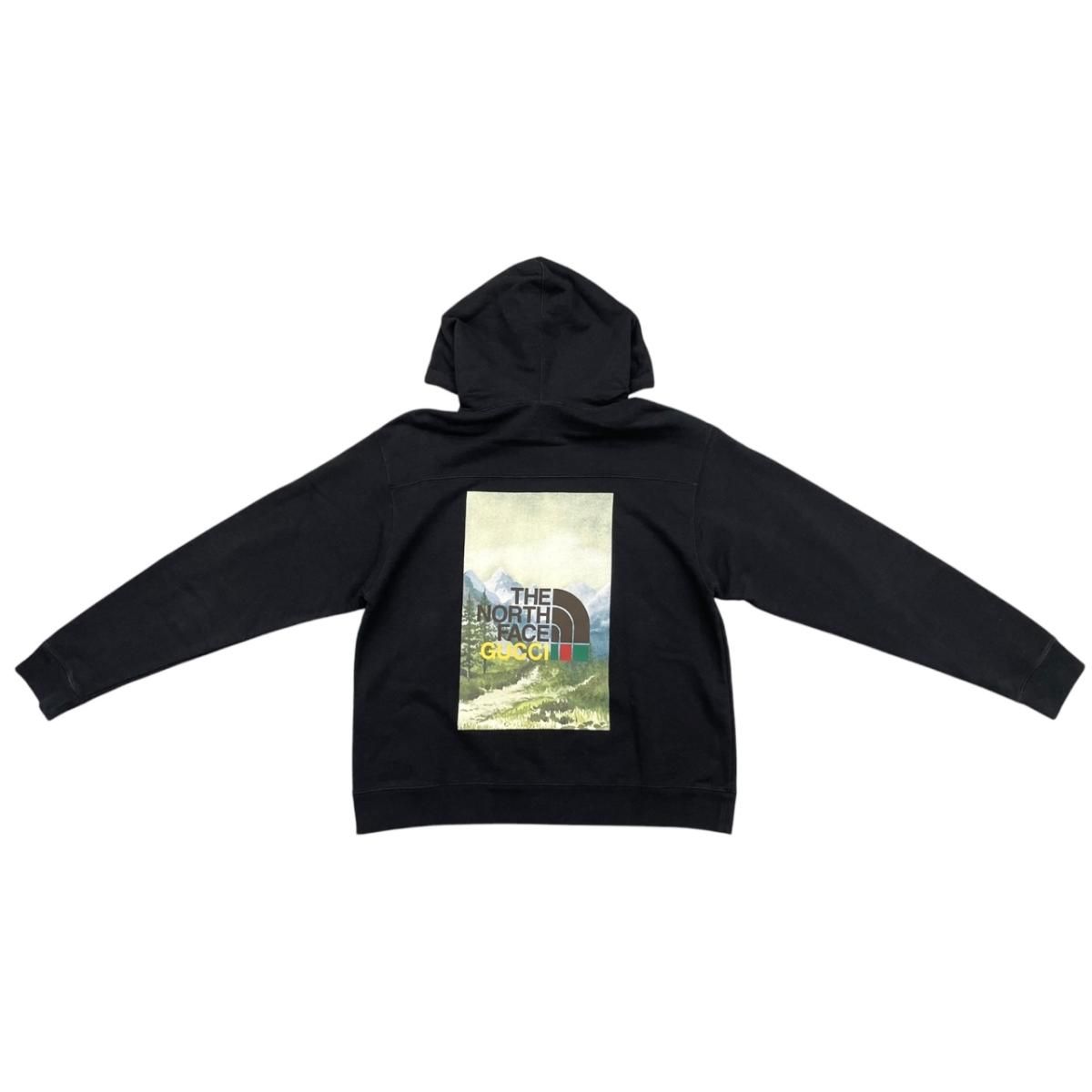 Gucci x the North Face Collaboration Hoodie Pullover Cotton Logo Black M — view 2