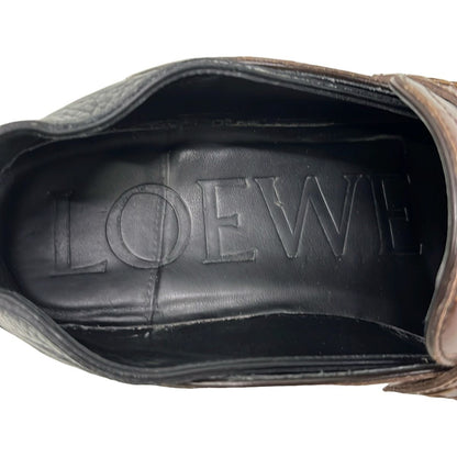 Loewe Loafers Slip-on Brown Black Embossed Babouche Leather — view 5