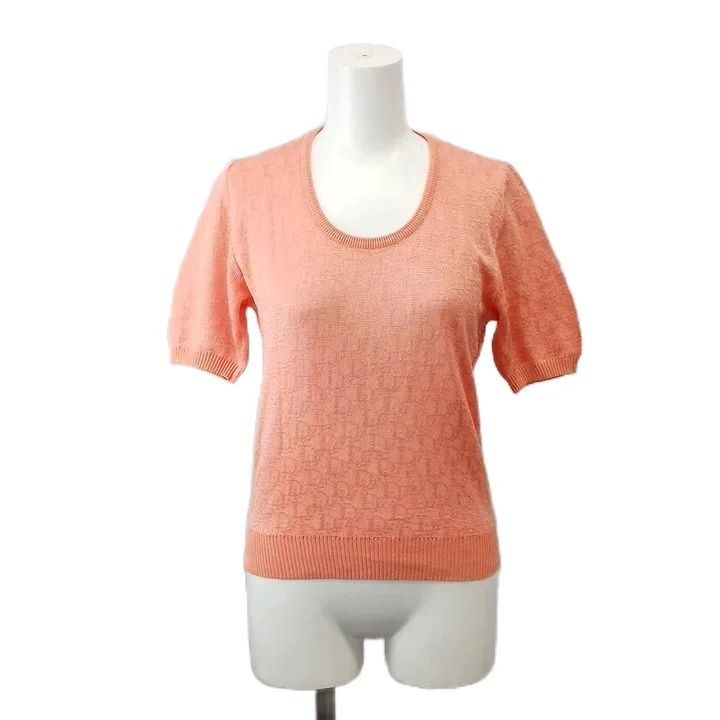Dior Pret a Porter Trotter Pattern Summer Knit Sweater Short Sleeve
